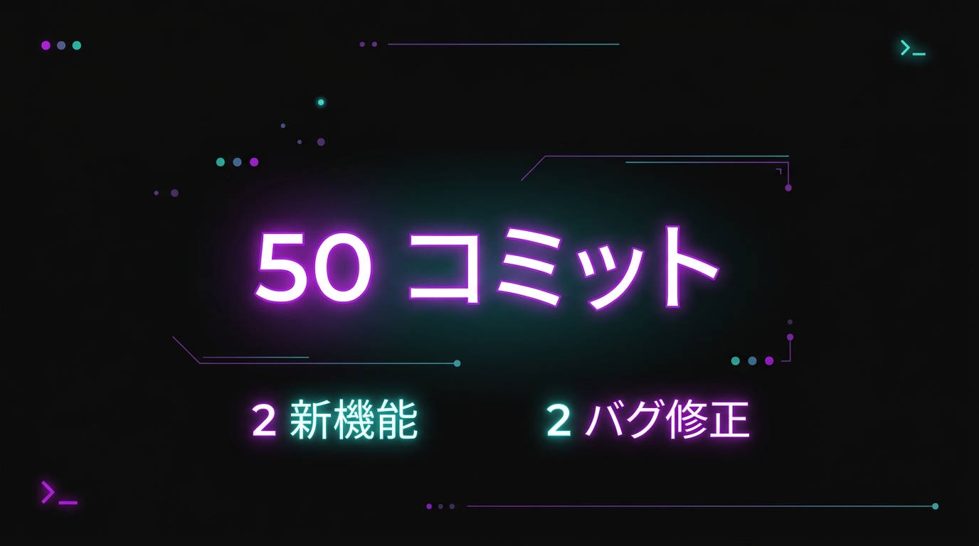今日の開発スタッツ：50コミットの激闘