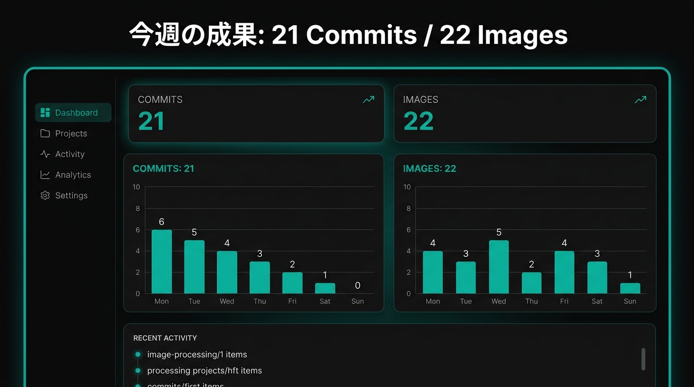 爆速実装の裏側にある、21のコミットと22の画像。
