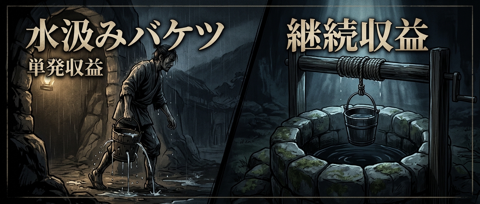 労働集約型の「水汲みバケツ」は、自らの肉体が限界を迎えた瞬間に渇きをもたらす。