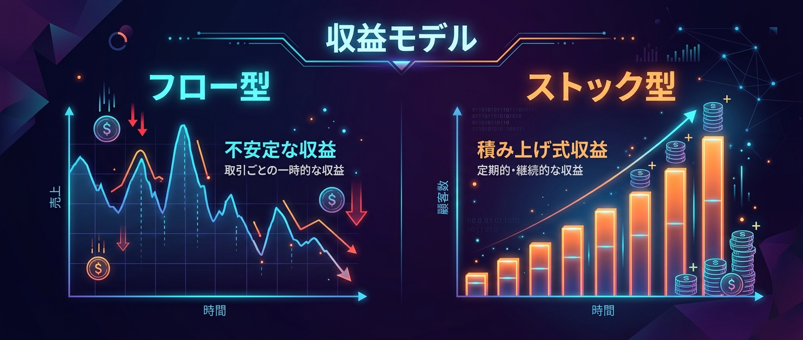 時間を切り売りするフロー型から、資産が積み上がるストック型への転換。