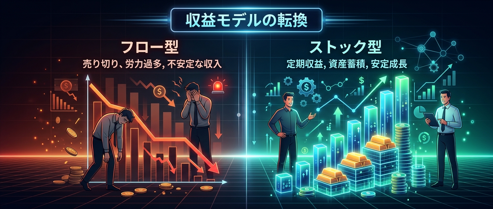 労働集約型の「フロー」から、資産構築型の「ストック」へ