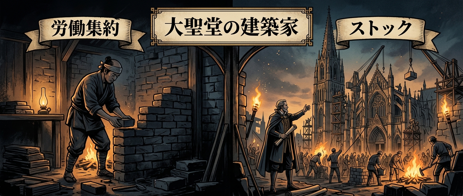 一人でレンガを積む孤高の職人と、大聖堂を建てる建築家。