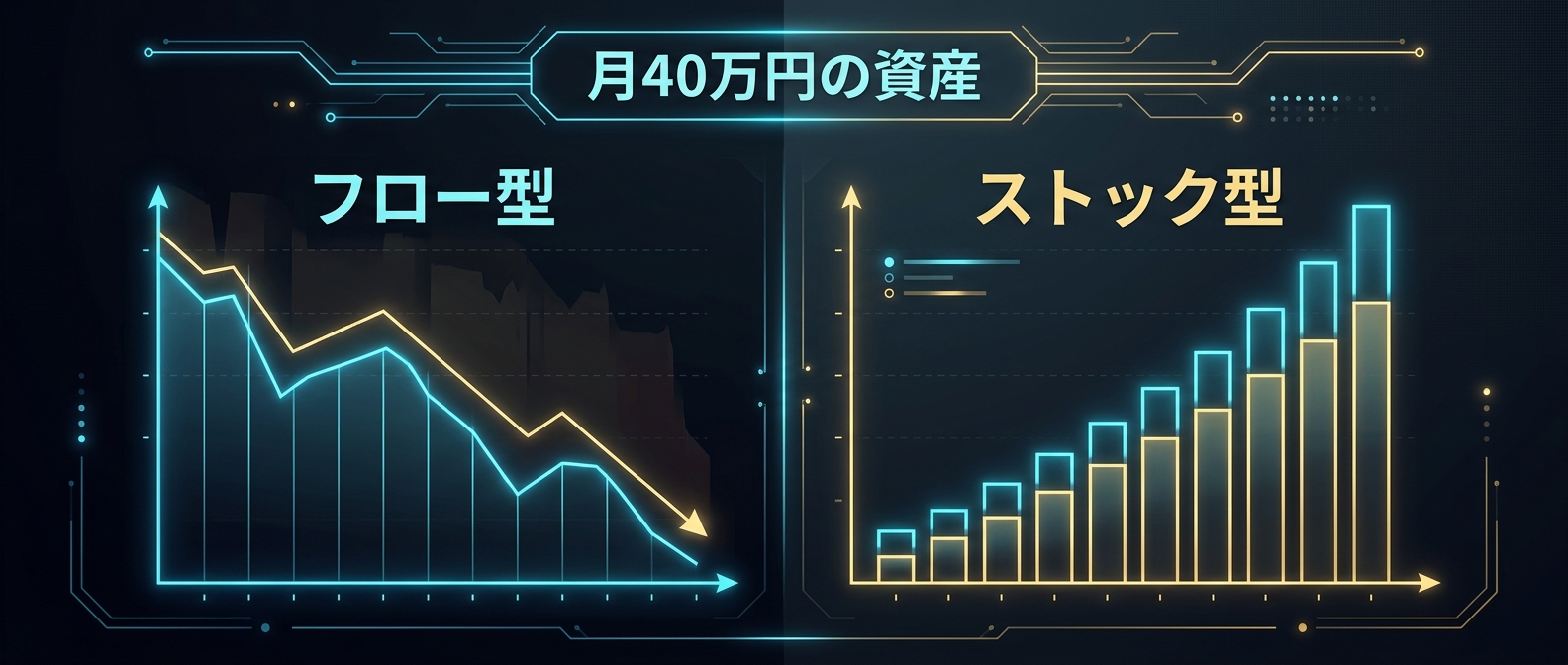 労働集約型の「フロー」から、仕組みが稼ぎ続ける「ストック」への転換。