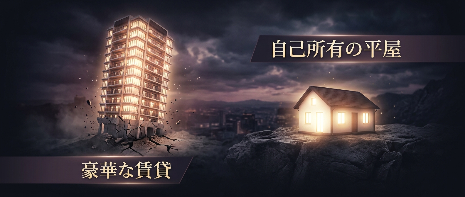 他人の土地に建つ豪華なマンションか、自分の土地に建つ小さな平屋か。