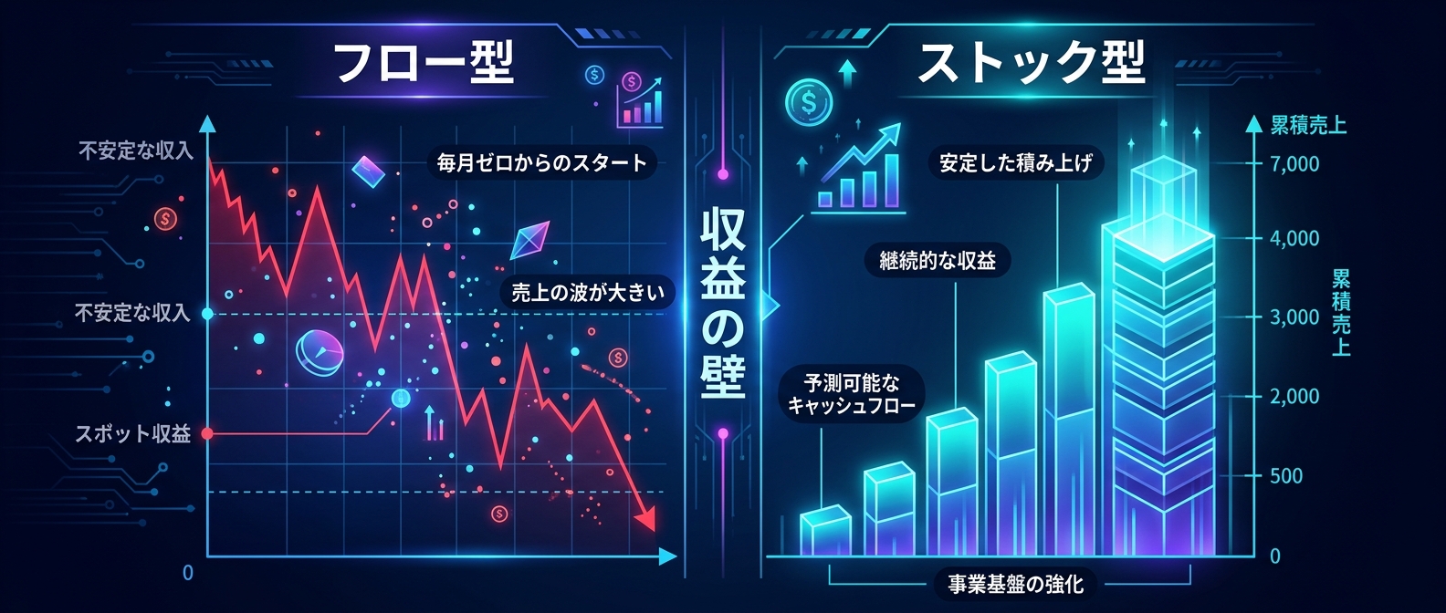 労働を切り売りする「フロー型」と、積み上がる「ストック型」の残酷な差。