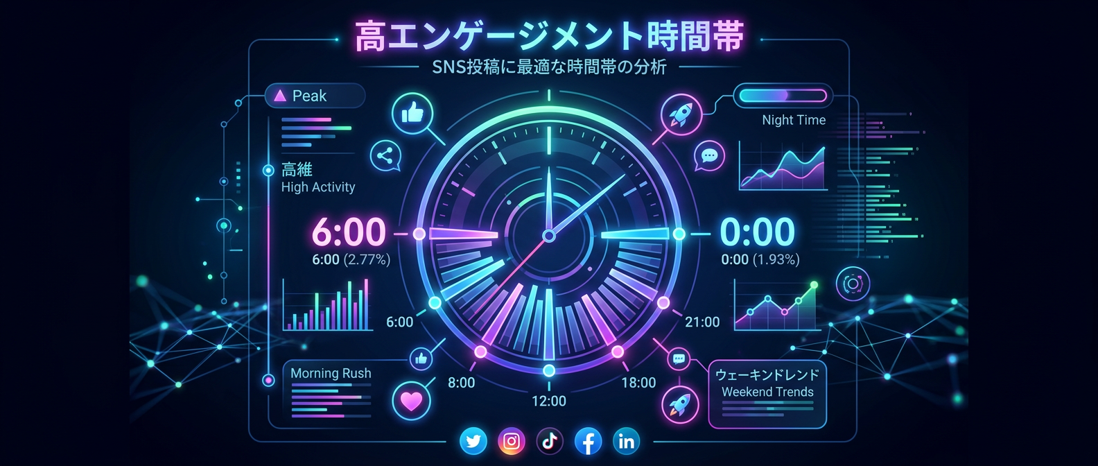 テキスト系SNSでエンゲージメントが高まる時間帯