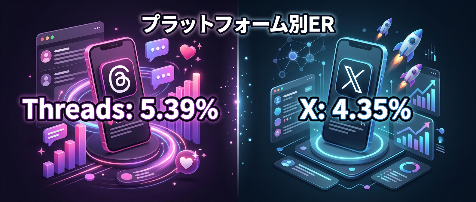 プラットフォーム別の平均エンゲージメント率比較