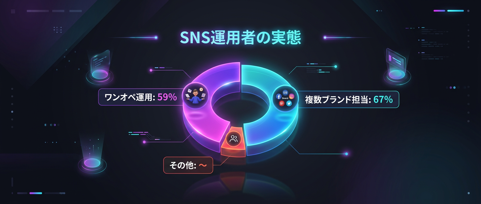 SNS運用担当者の約6割がワンオペで複数ブランドを管理している