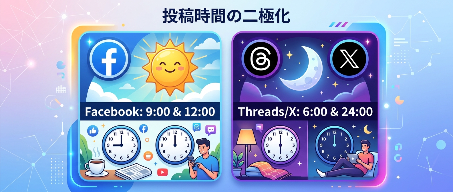 SNSプラットフォーム別の最適な投稿時間の違い