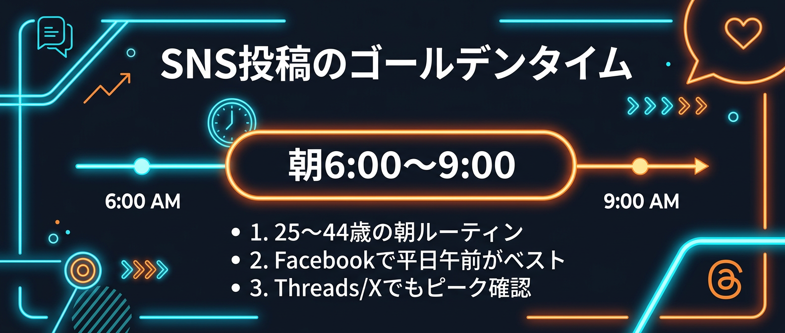 SNS共通のゴールデンタイムとエンゲージメントが高まる3つの理由