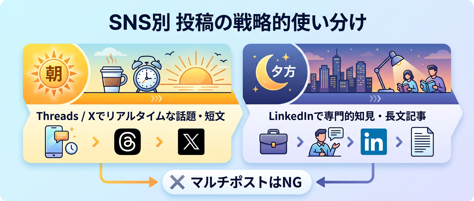 SNS別・投稿の戦略的使い分けガイド