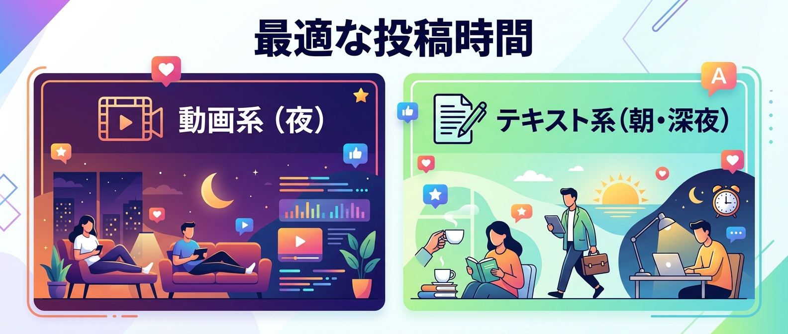 媒体ごとに異なる最適な投稿時間