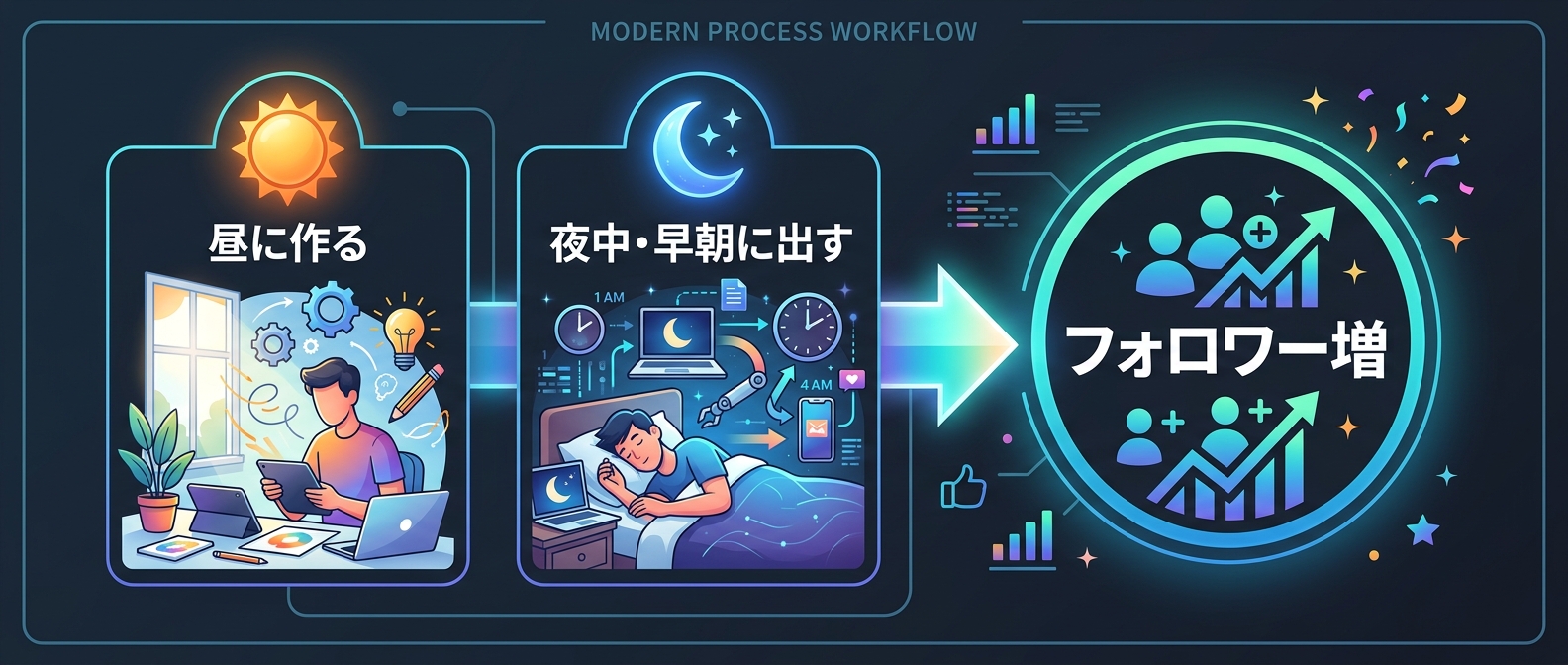 下書き機能を活用したフォロワー獲得のサイクル