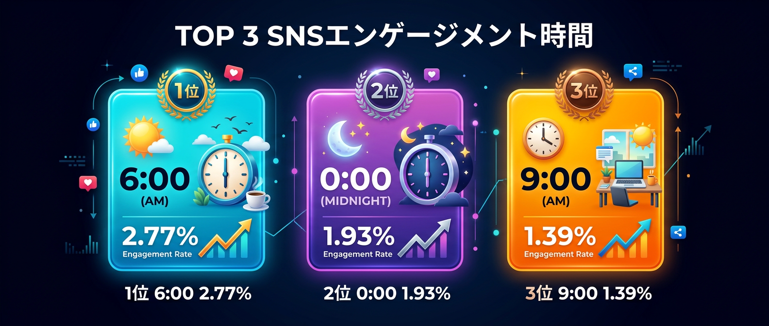 Threadsでエンゲージメントが高まる時間帯トップ3