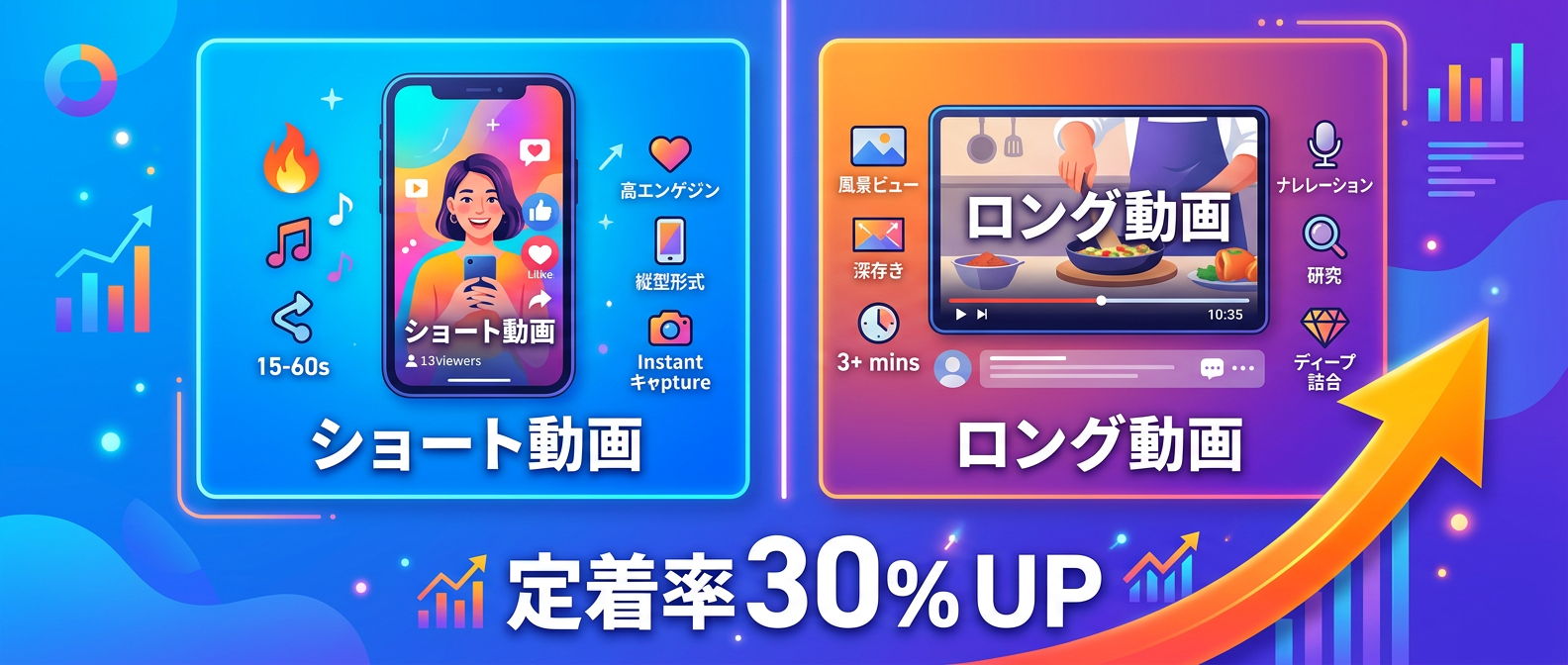 ショート動画とロング動画の役割分担でフォロワーを定着