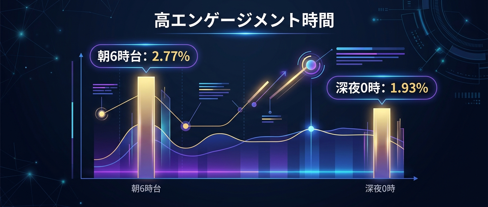 ThreadPostデータが示す、高エンゲージメントを獲得できるオフピーク時間帯