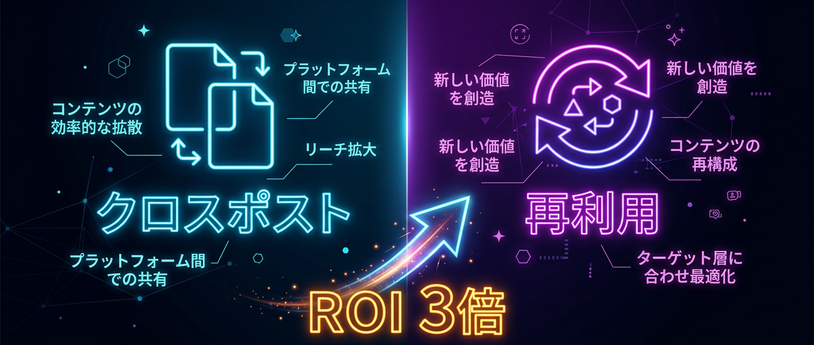 クロスポストとコンテンツ再利用のROIの違い