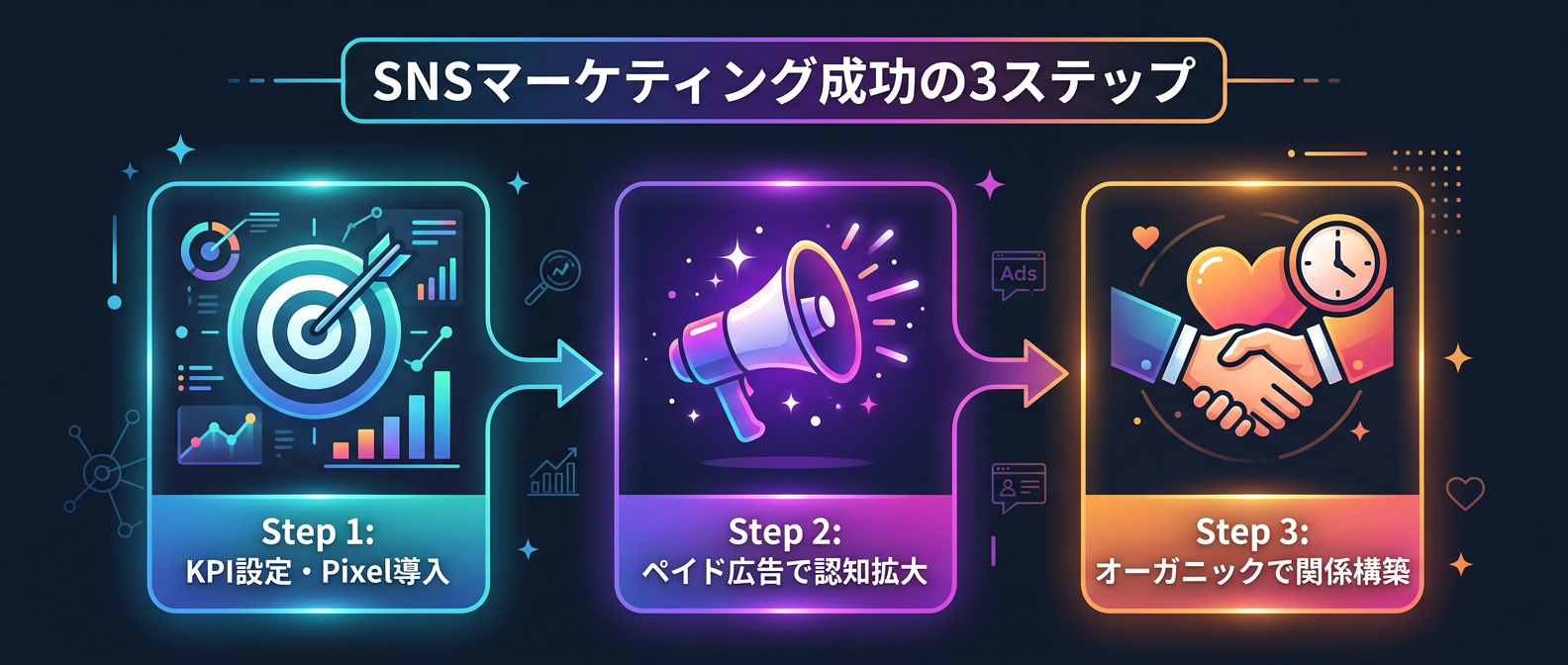 SNSマーケティングを成功に導く3つのステップ