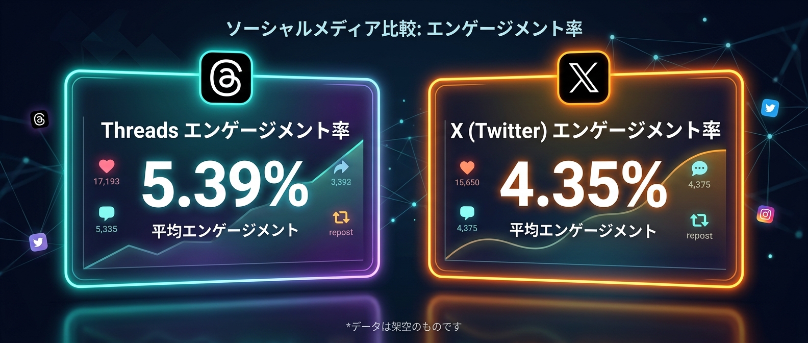 ThreadsとXのエンゲージメント率比較