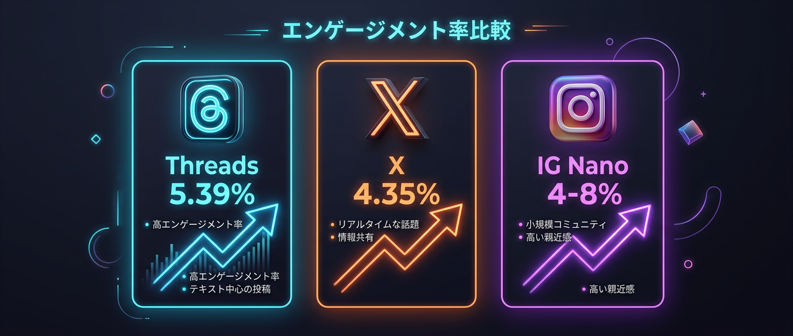 プラットフォーム別の平均エンゲージメント率比較