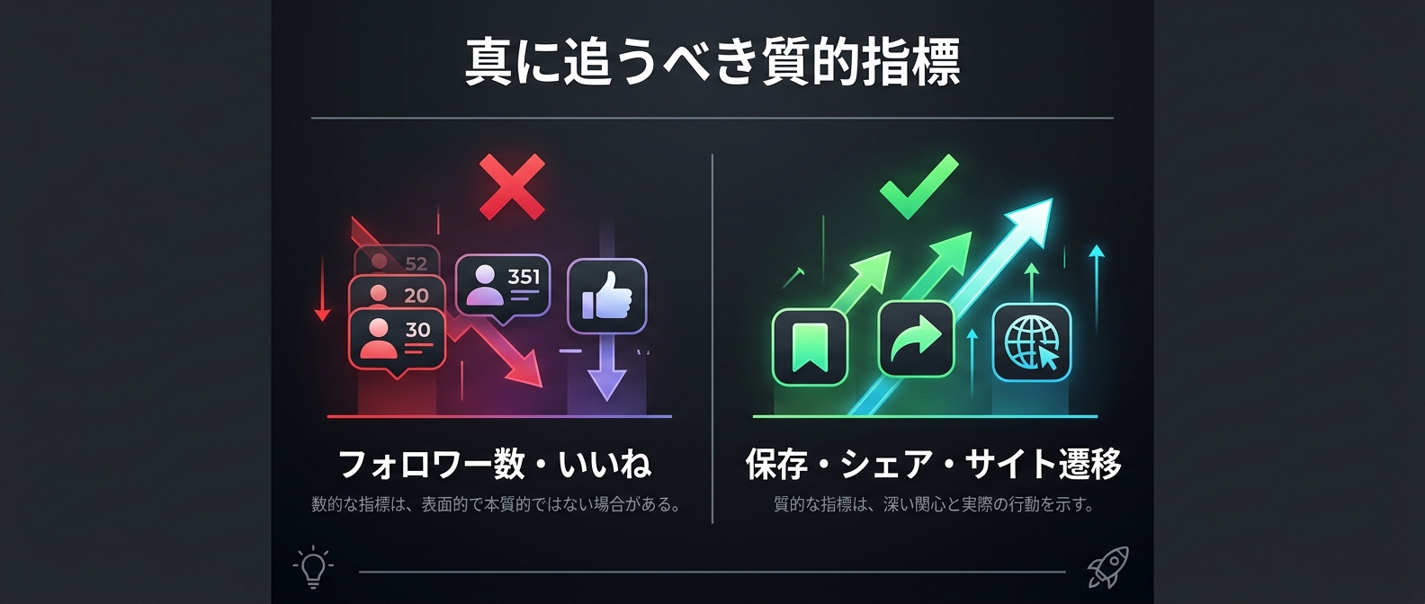 虚栄の指標と質的指標の違い