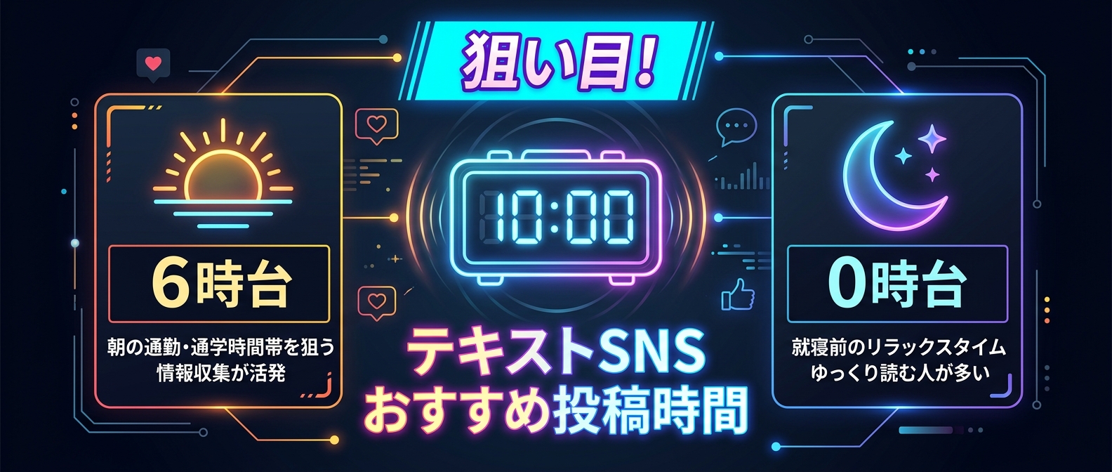 テキスト系SNSでエンゲージメントが高まるニッチな時間帯