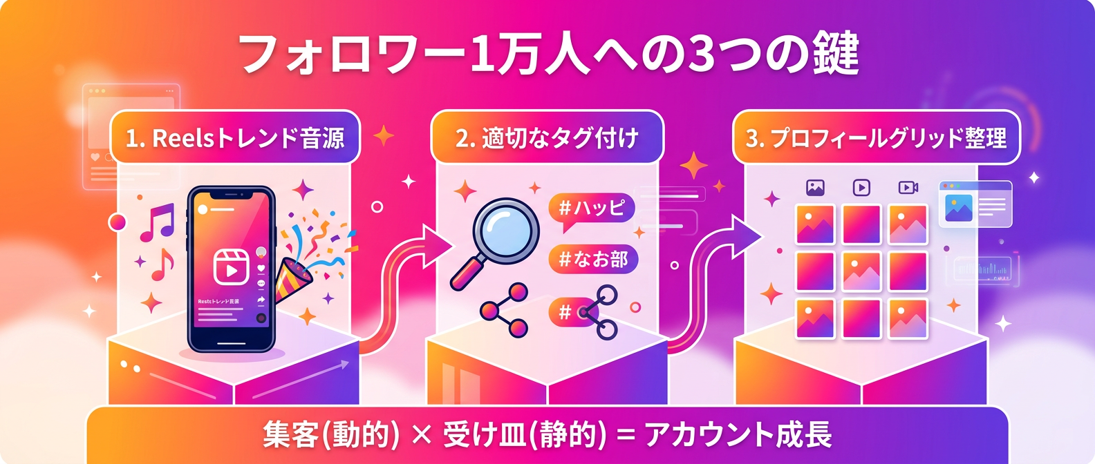 フォロワー1万人達成のための3つの必須要素