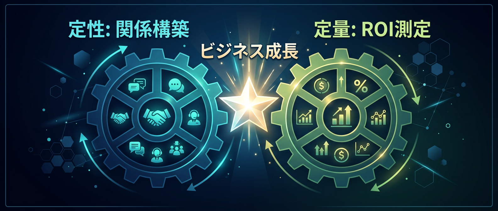 定性的な関係構築と定量的なROI測定の両輪
