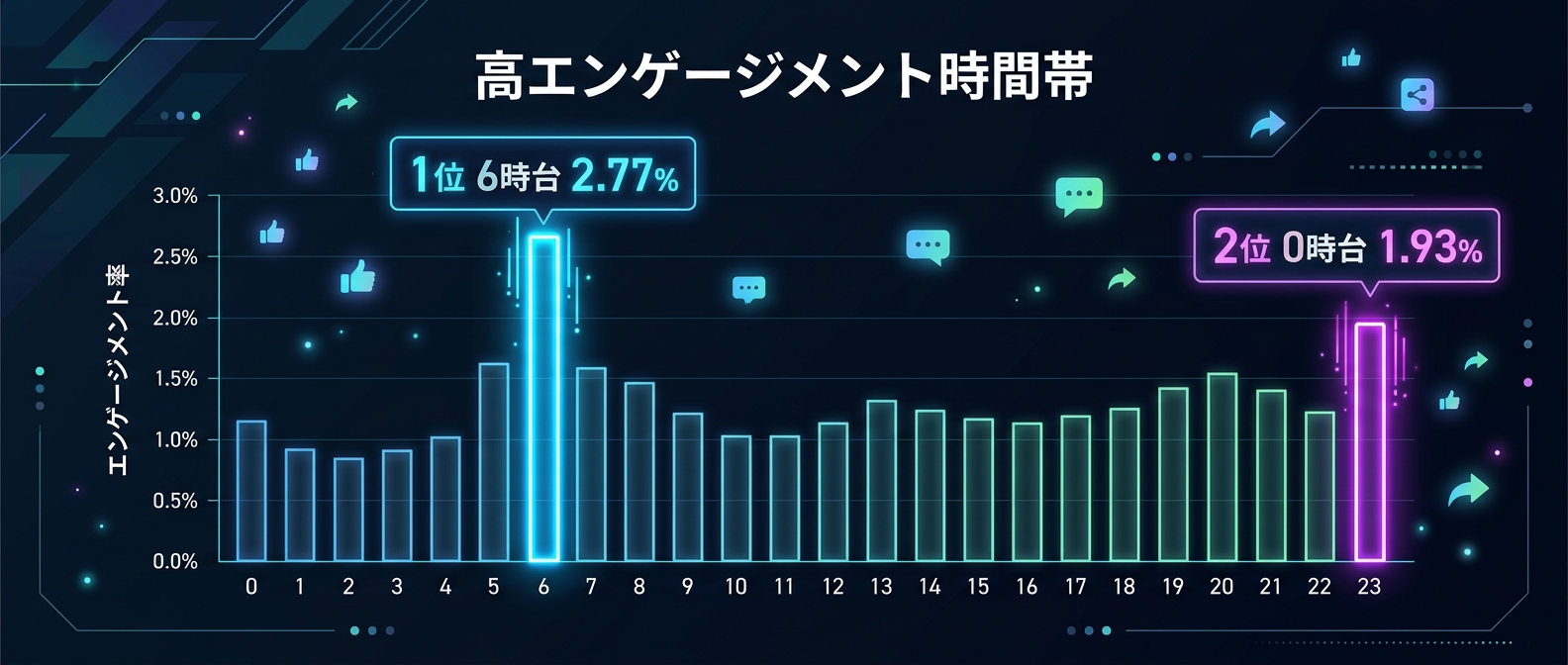 エンゲージメント率が最も高まるゴールデンタイム