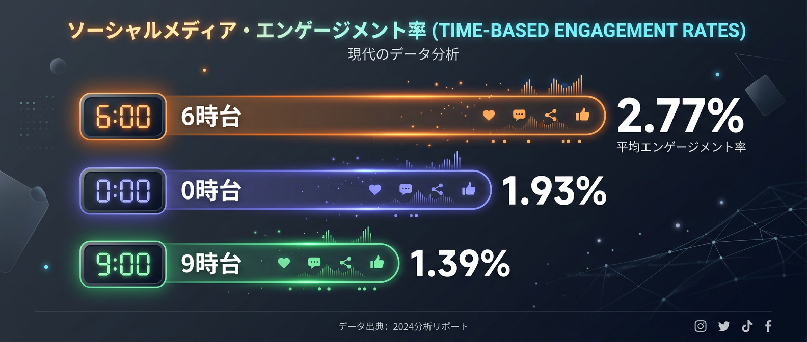 隙間時間を狙う！時間帯別エンゲージメント率トップ3