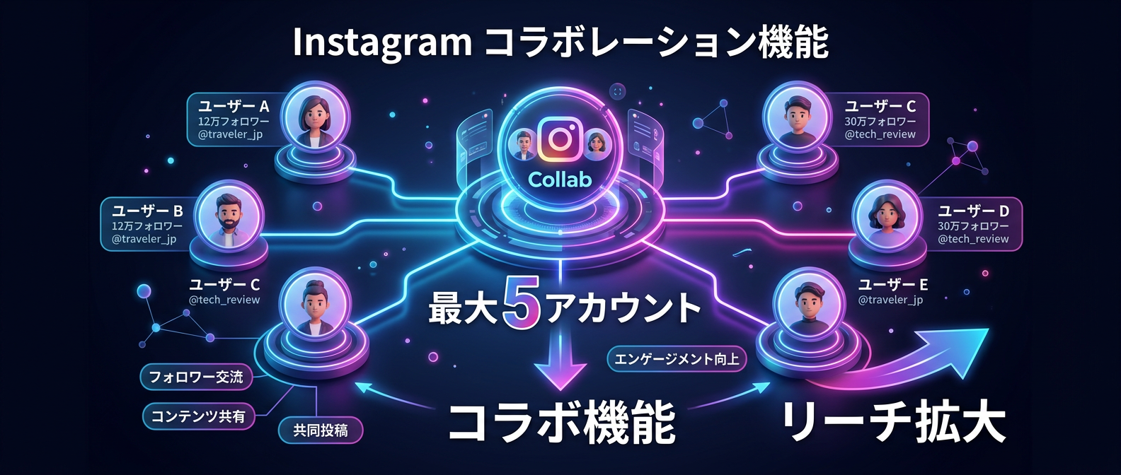 最大5アカウントのコラボ機能でリーチを最大化
