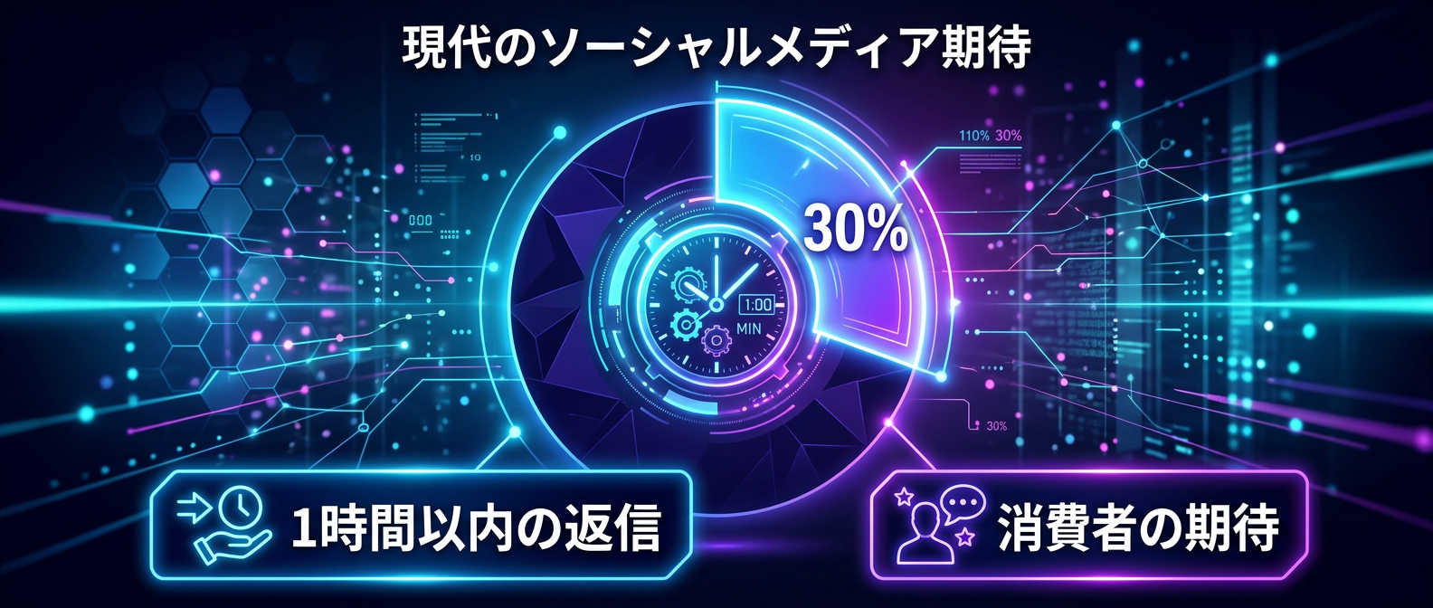 消費者の3割が「1時間以内」の返信を求めている