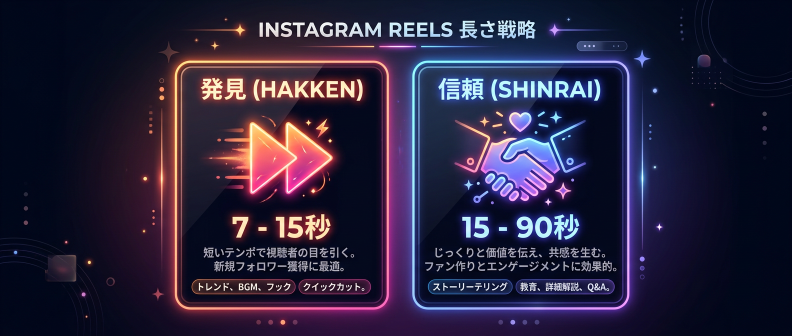 目的に合わせたReelsの最適な秒数戦略