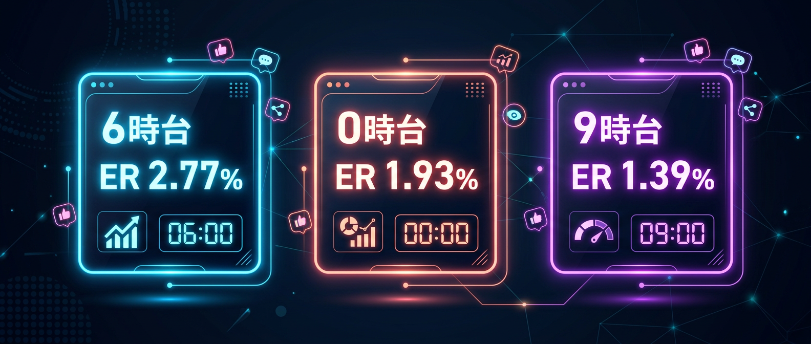 早朝6時台が最も高いエンゲージメント率を記録