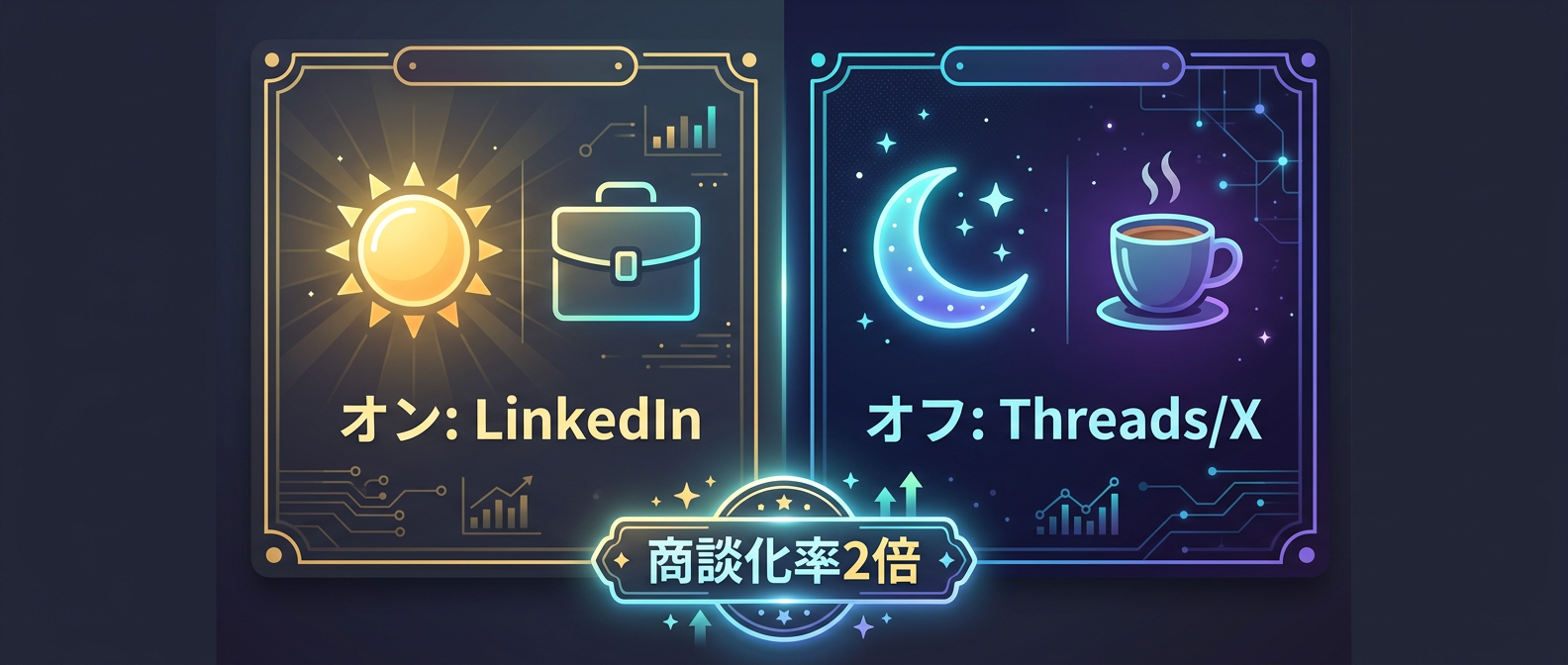 LinkedInとX/Threadsのオン・オフ統合アプローチ
