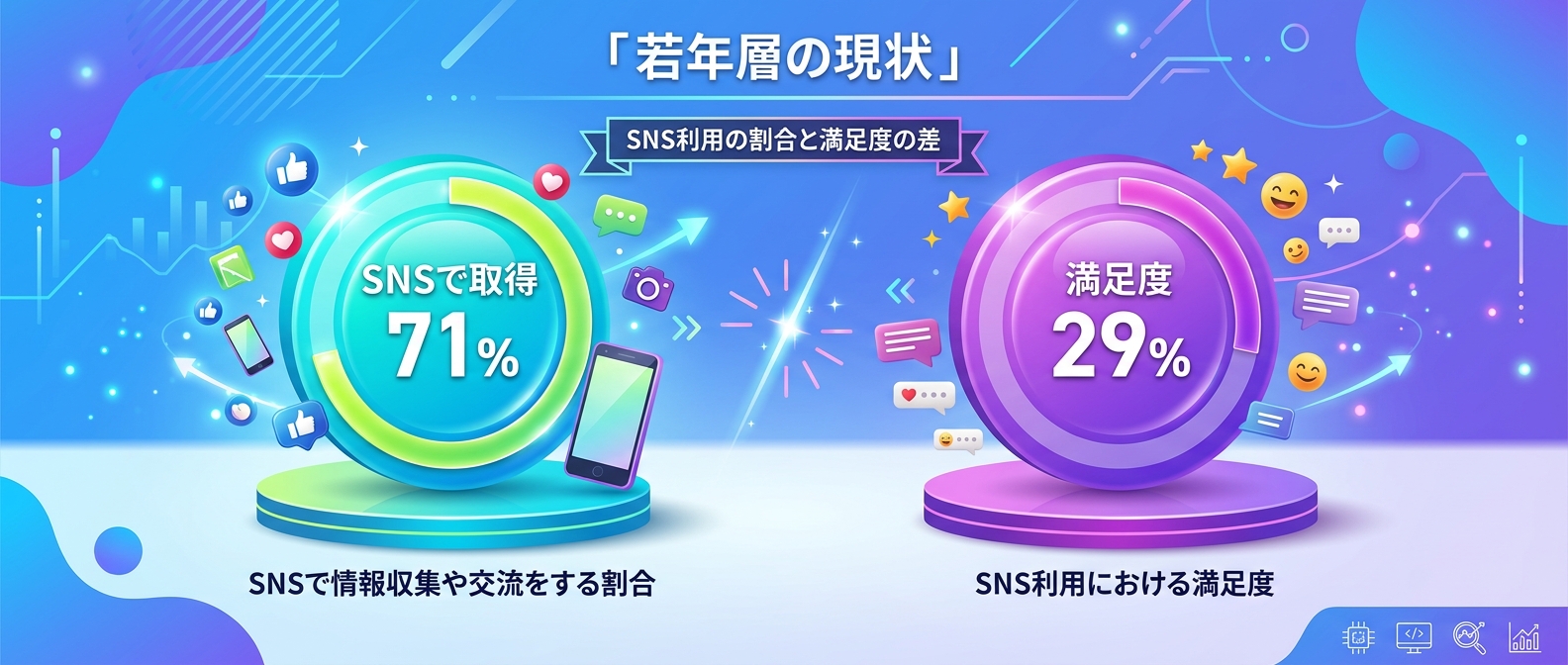 若年層のSNS利用と満足度のギャップ