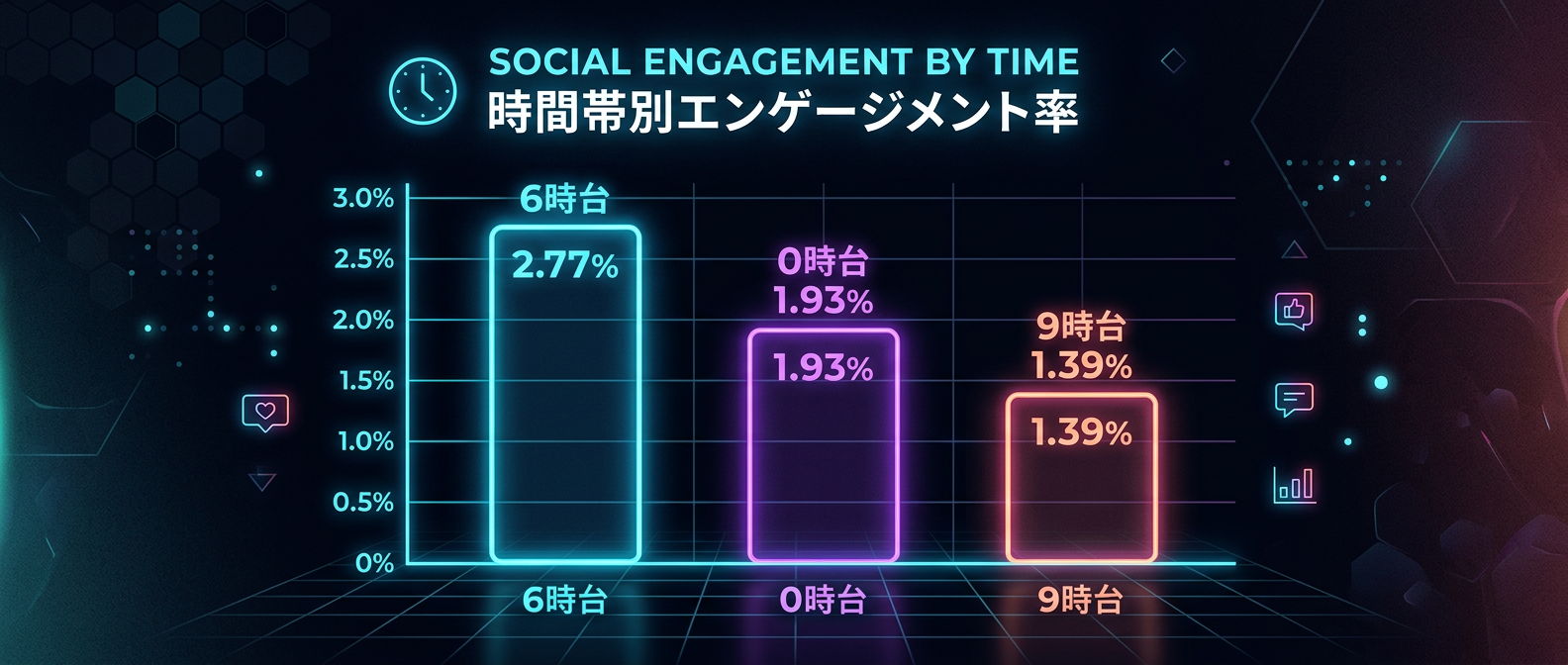朝6時台のエンゲージメント率が最も高い