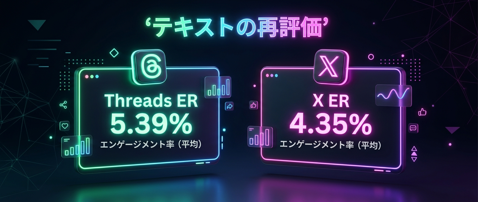 テキスト主体SNSのエンゲージメント率比較