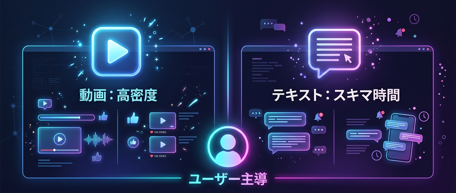 動画とテキストに共通する「ユーザー主導」のタイパ重視トレンド