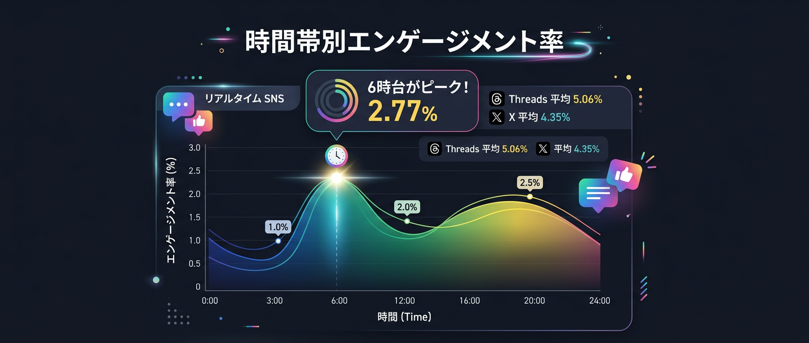 リアルタイムSNSの時間帯別エンゲージメント率