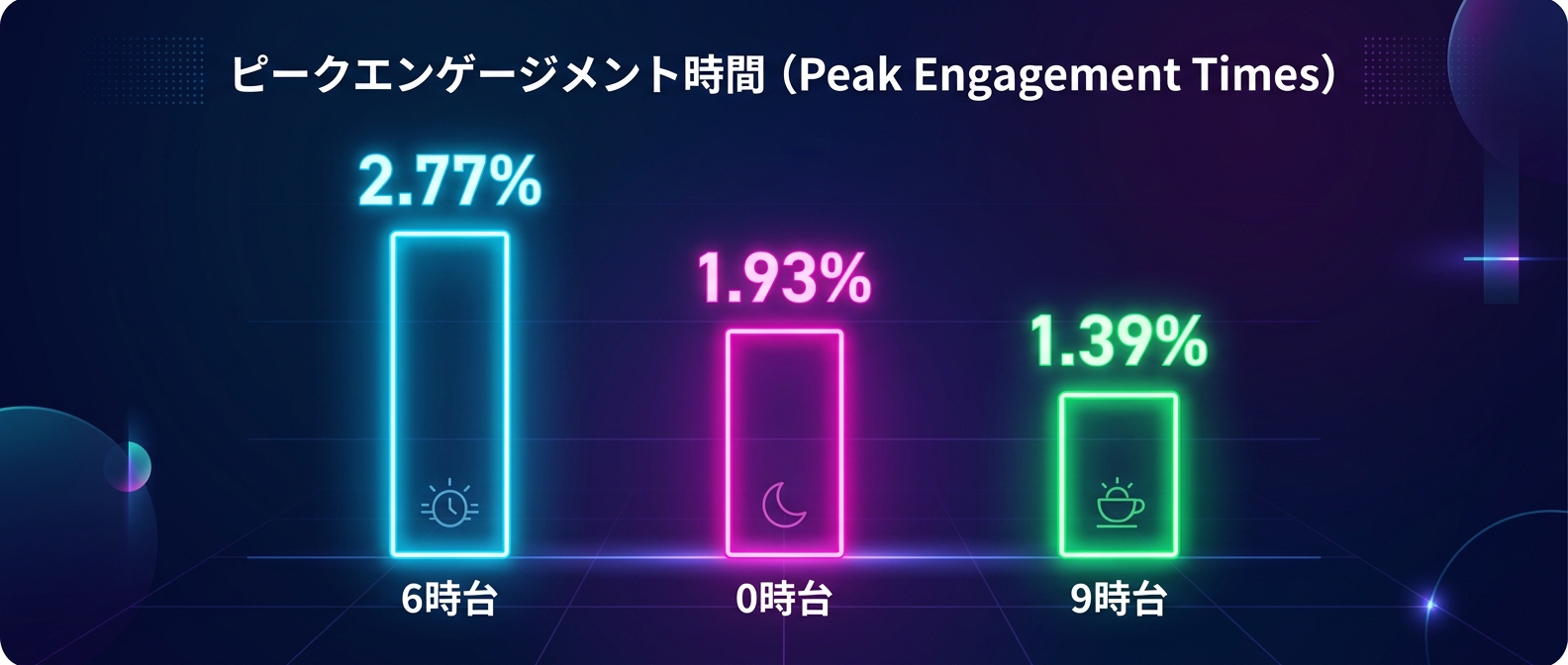 時間帯別の平均エンゲージメント率トップ3