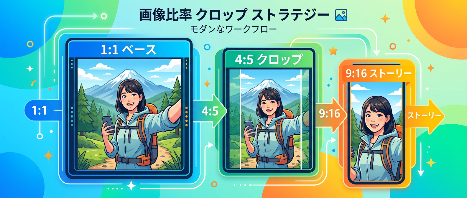 1:1サイズをベースにした効率的な画像展開戦略