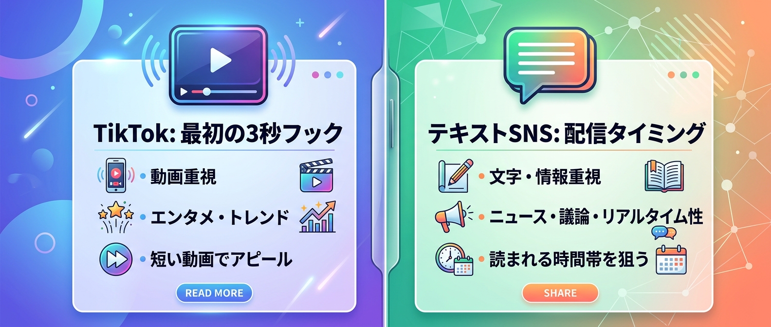 動画とテキストで異なるアテンション獲得のレバー