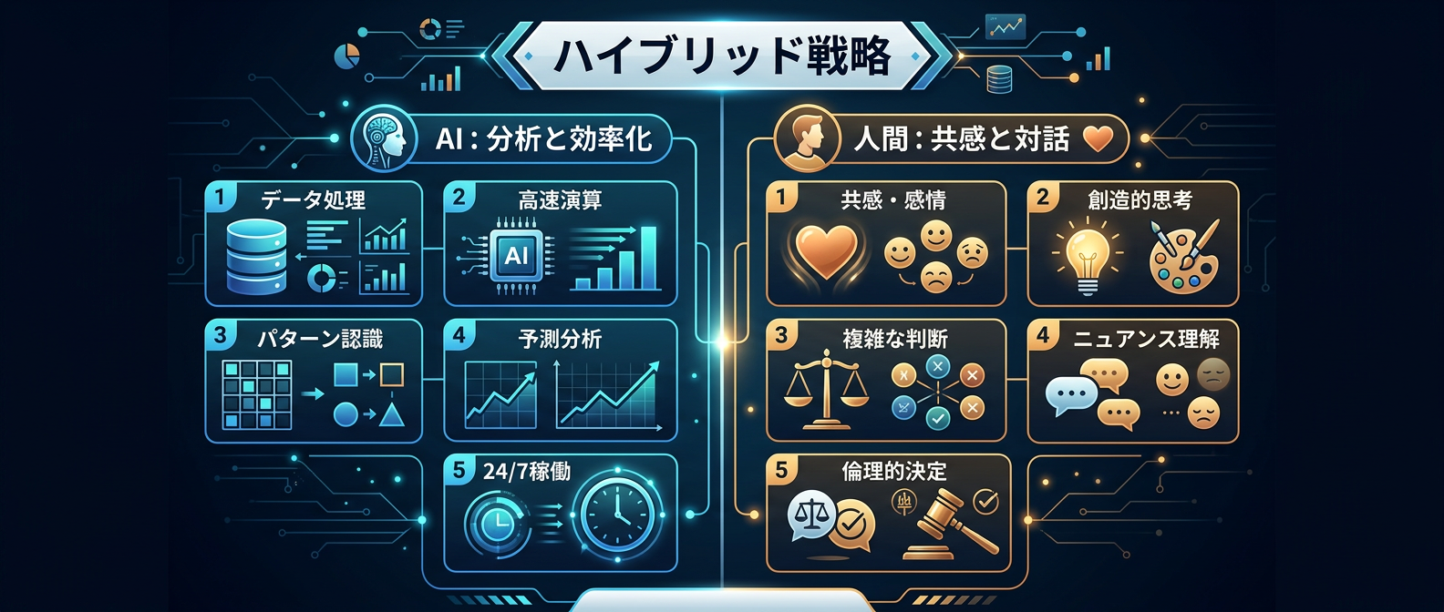 AIと人間の役割を明確に分けるハイブリッド戦略