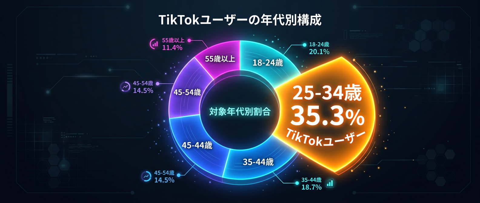 TikTokのメインユーザーは25〜34歳の大人世代へ