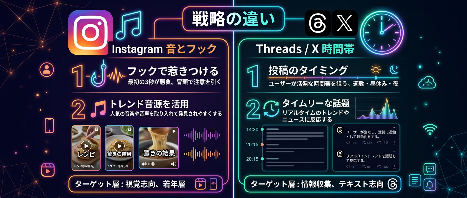 プラットフォーム別のアテンション獲得戦略の違い