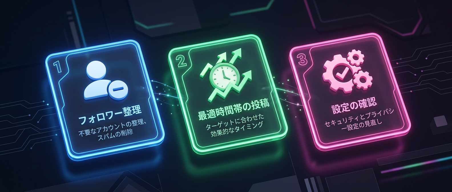 アカウント健全化のための3つのステップ