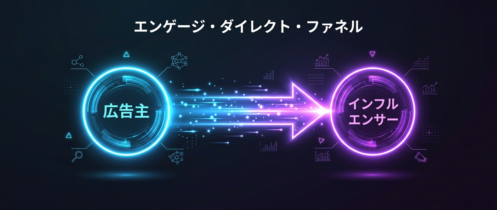 代理店を排除し、広告主とインフルエンサーを直接つなぐ「エンゲージ・ダイレクト・ファネル」