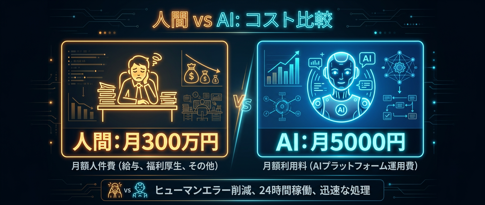 人間とAIの残酷なまでのコスト比較シミュレーション