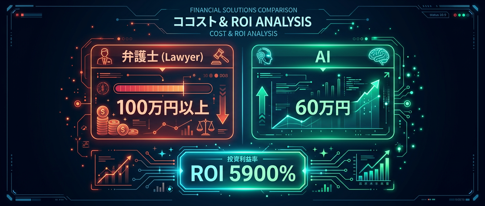 弁護士による事後対応とAIによる予防接種の圧倒的なコスト差。